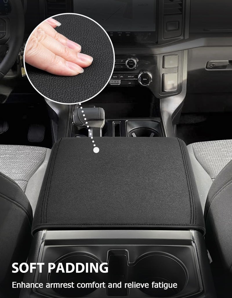 Eaglecover Center Console Cover for 2021-2026 Ford F150 Accessories, Vinyl Leather Middle Armrest Cusion Protector, Anti-Scratch, Bucket Seat Only(not for Work Station) - Image 4